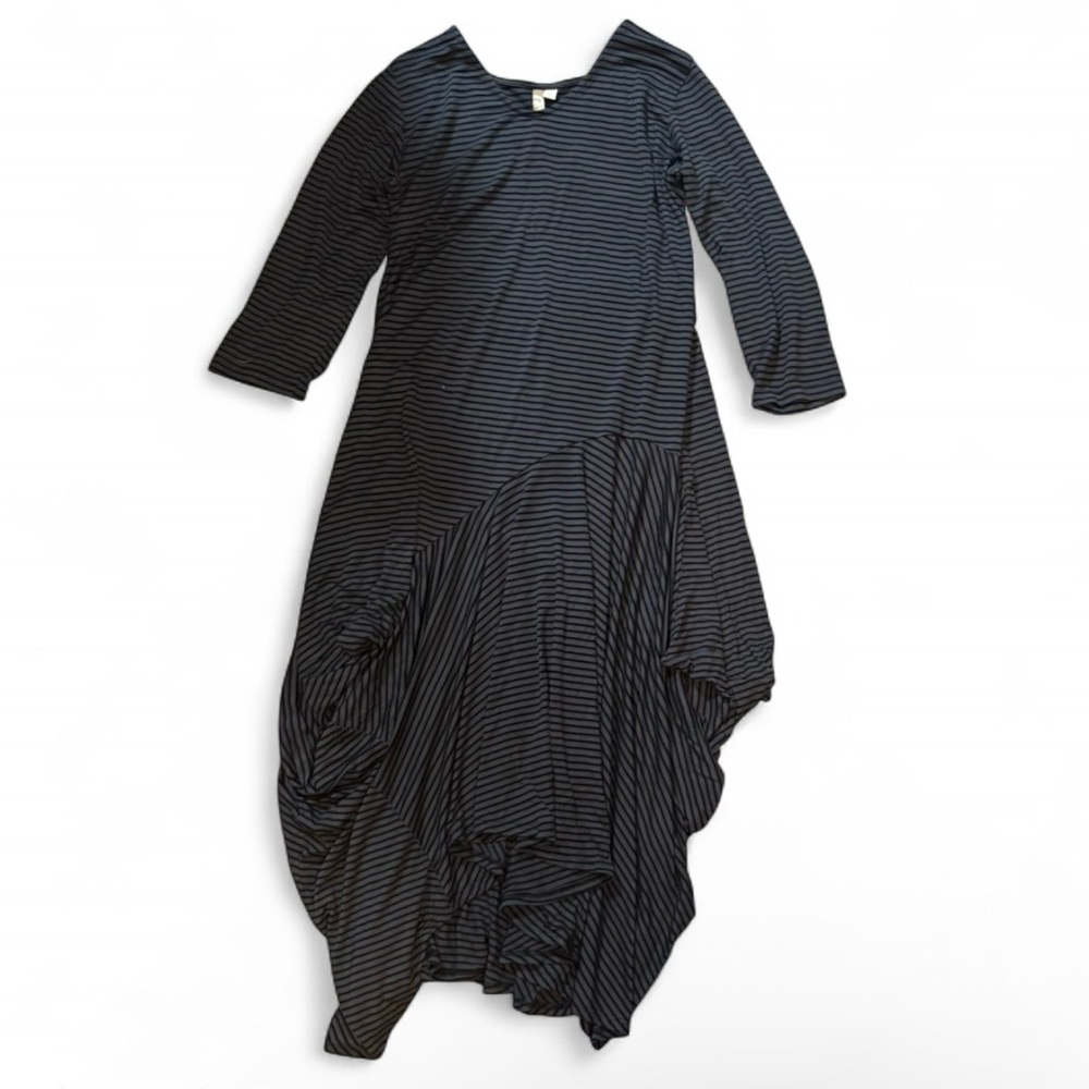 Comfy USA Charcoal and Black Striped Womens Small Dress